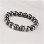 Bracelet, made of black Swarovski® pearls with whire crystals, 10mm, ART CRYSTELLA® M